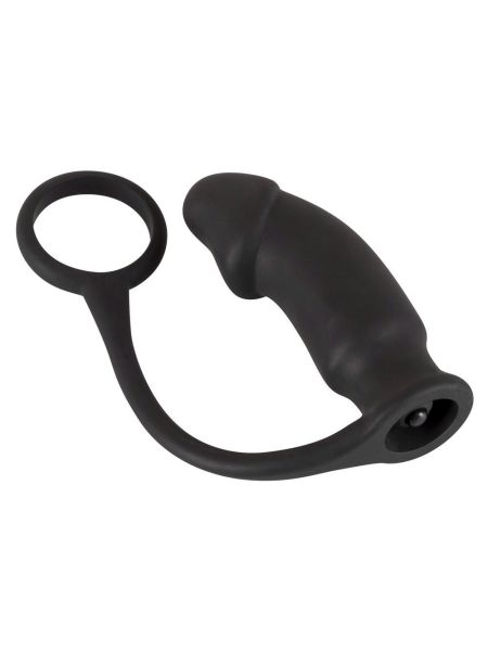 Korek analny wibrujące analne dildo z pierścieniem wtyczka plug - 4