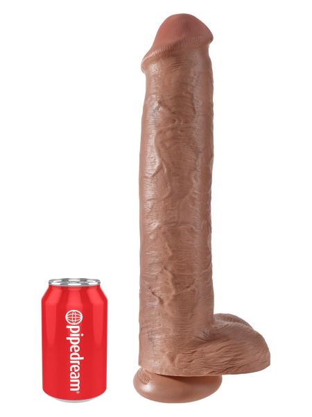 Dildo duży żylasty realistyczny penis z przyssawką 38 cm - 3