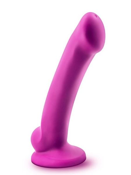 Różowe gładkie silikonowe dildo z przyssawka 16,5 cm - 3