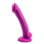 Różowe gładkie silikonowe dildo z przyssawka 16,5 cm - 5