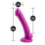 Różowe gładkie silikonowe dildo z przyssawka 16,5 cm - 11