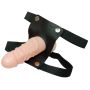 Uprząż czarny skórzany strap-on z żylastym penisem - 5