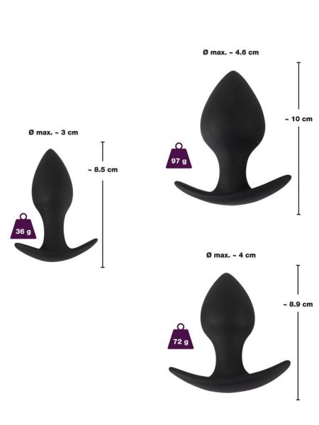 Czarny zestaw gumowych silikonowych korków zatyczek plug - 15