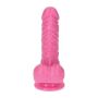 Dildo różowe żylaste gumowe z przyssawką 10,5 cm - 4