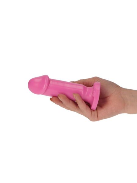 Dildo różowe gładki trzon z mocną przyssawką 15 cm - 15