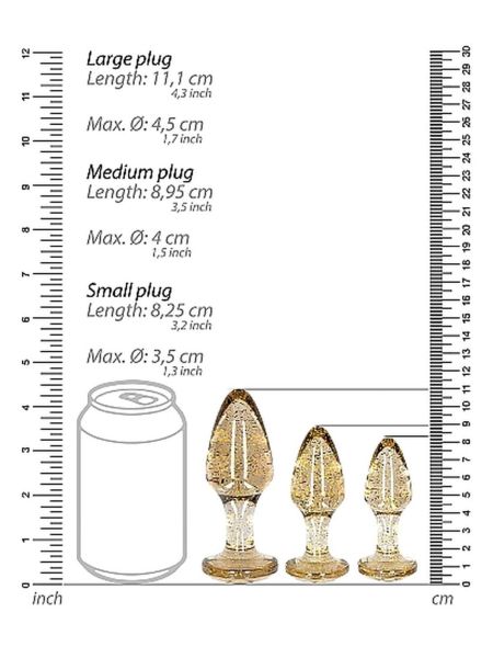 Zestaw 3 akrylowych zatyczek korków analnych plug - 4