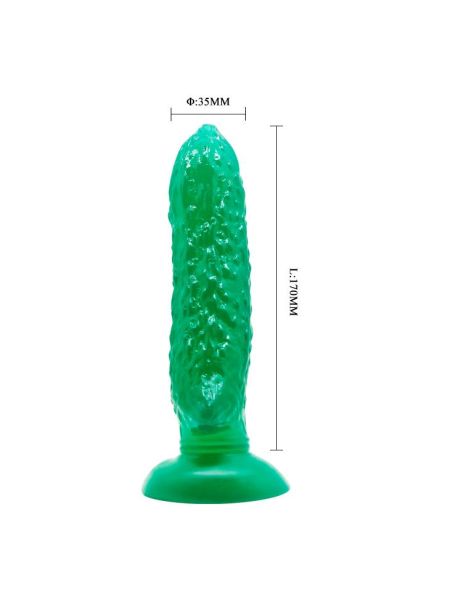 Dildo fikuśny ogórek chropowata tekstura 17 cm - 5