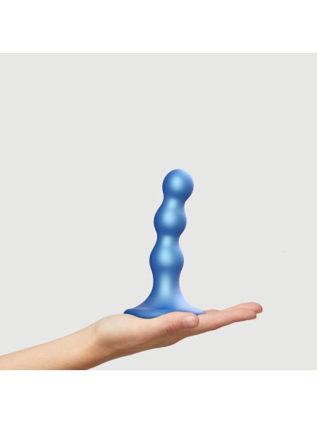 Fioletowe dildo potrójne kulki idealne do strap-on - 2