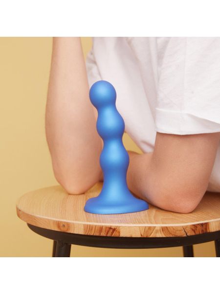 Fioletowe dildo potrójne kulki idealne do strap-on - 5