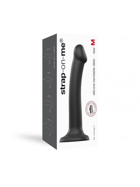 Miękkie gładkie czarne dildo z przyssawką 18 cm - 8