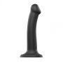 Miękkie gładkie czarne dildo z przyssawką 18 cm - 2