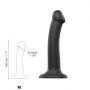 Miękkie gładkie czarne dildo z przyssawką 18 cm - 4