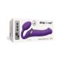 Silikonowy wodoodporny wibrujący strap-on fiolet - 3