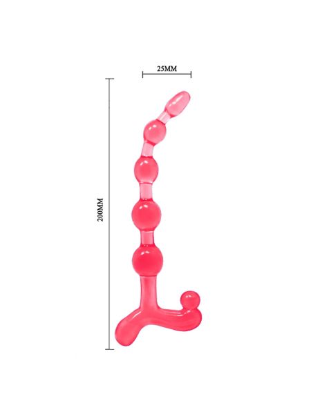 Sonda analna  koraliki silikonowe 20cm różne kolory - 5