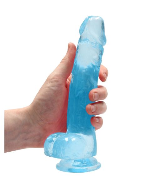 Żylaste dildo gumowe silikonowe z przyssawką 21 cm - 4