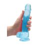 Żylaste dildo gumowe silikonowe z przyssawką 21 cm - 5