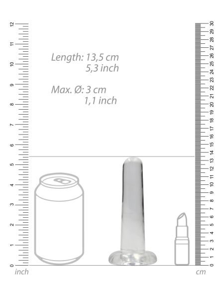 Dildo małe gładkie przezroczyste przyssawka 13,5cm - 5