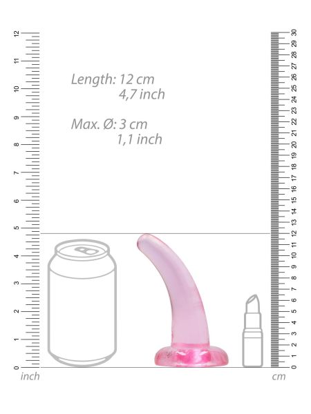 Zakrzywione dildo małe z mocną przyssawką 12 cm - 5