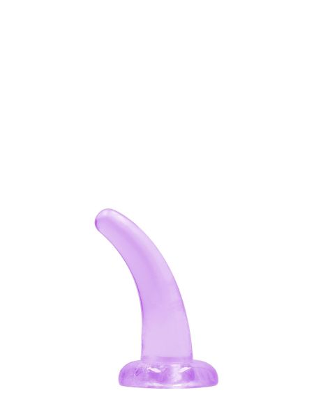 Dildo zakrzywione małe fiolet z mocną przyssawką 12 cm - 2