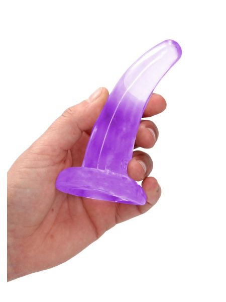 Dildo zakrzywione małe fiolet z mocną przyssawką 12 cm - 3