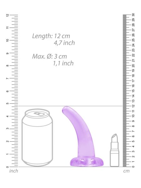 Dildo zakrzywione małe fiolet z mocną przyssawką 12 cm - 5