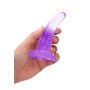 Dildo zakrzywione małe fiolet z mocną przyssawką 12 cm - 4