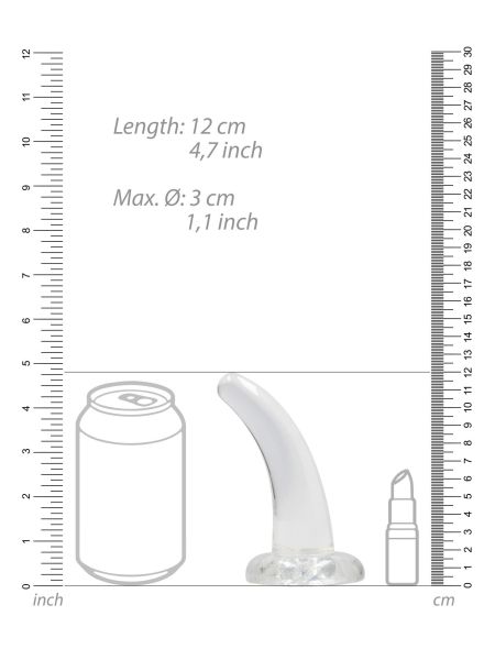 Dildo lekko zagięte małe przezroczyste sex 12 cm - 5