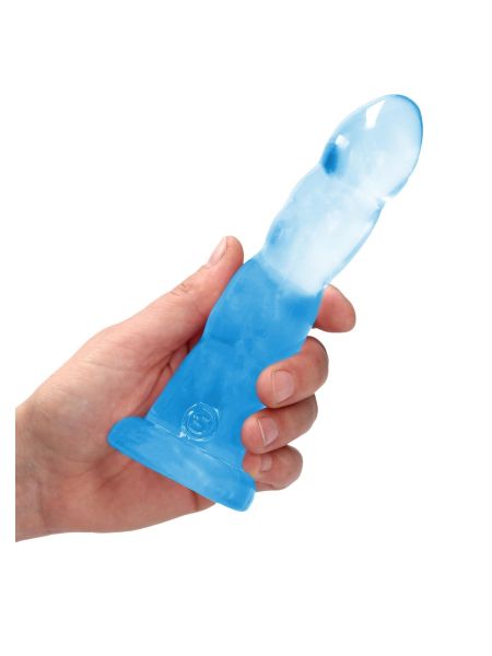 Niebieskie dildo spiralne z mocną przyssawką 18 cm - 3