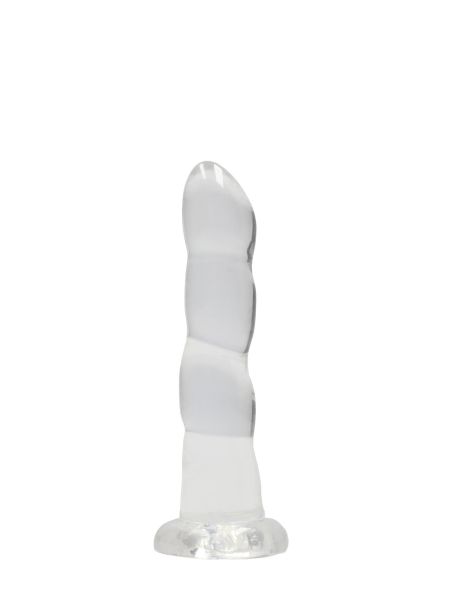 Białe dildo spiralne z mocną przyssawką 18 cm - 2