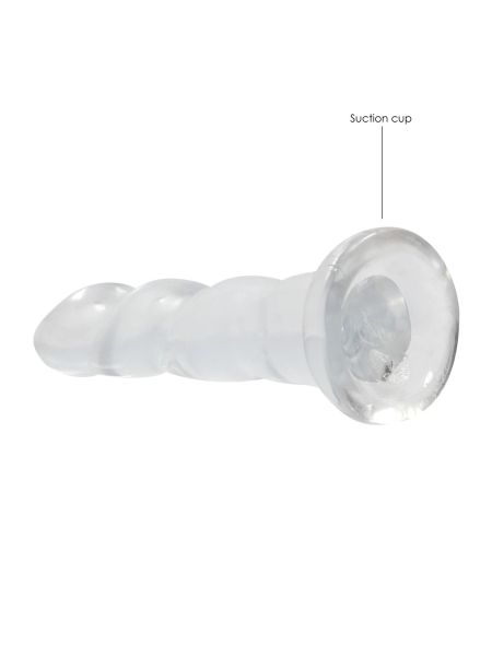 Białe dildo spiralne z mocną przyssawką 18 cm - 4