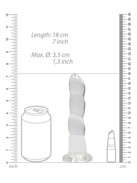 Białe dildo spiralne z mocną przyssawką 18 cm - 5