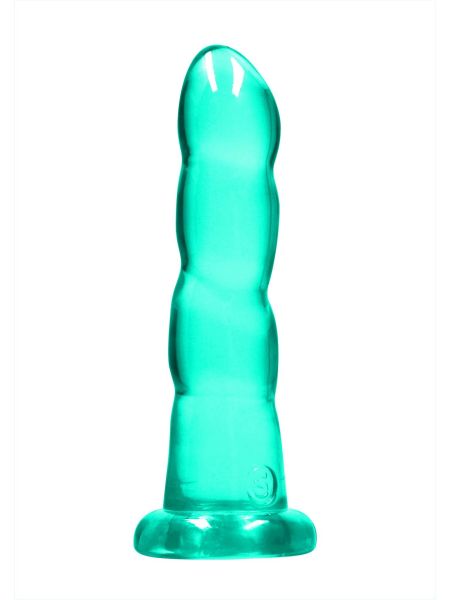 Dildo spiralne zielone gumowe z przyssawką 17 cm - 2