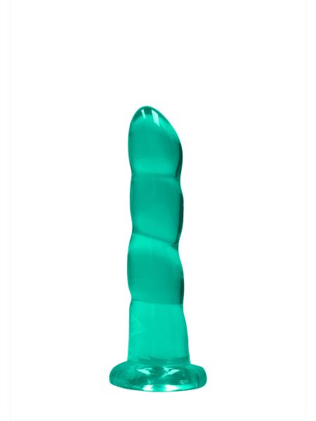 Dildo spiralne zielone gumowe z przyssawką 17 cm - 4