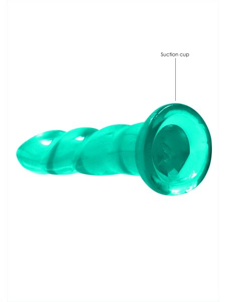 Dildo spiralne zielone gumowe z przyssawką 17 cm - 5