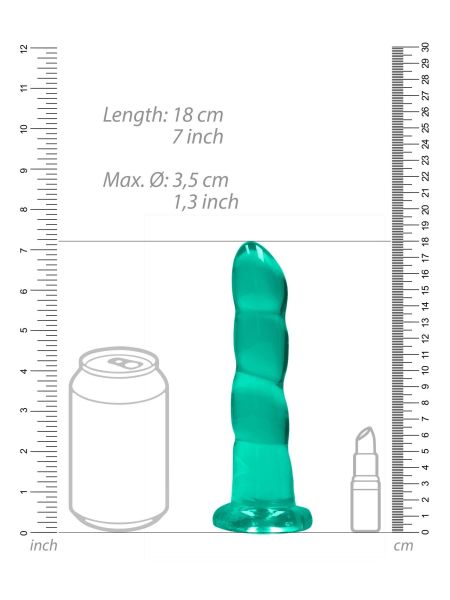 Dildo spiralne zielone gumowe z przyssawką 17 cm - 6