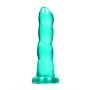 Dildo spiralne zielone gumowe z przyssawką 17 cm - 3