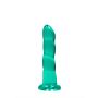 Dildo spiralne zielone gumowe z przyssawką 17 cm - 5