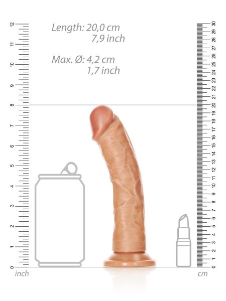 Dildo czarne silikonowe z mocną przyssawką 20 cm - 7