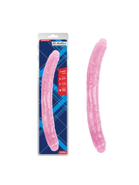 Podwójne różowe żylaste dildo sex lesbijski 46 cm