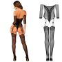 Strój erotyczny koronka bodystocking czarne S/M/L - 5