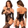 Strój erotyczny koronka bodystocking czarne S/M/L - 2