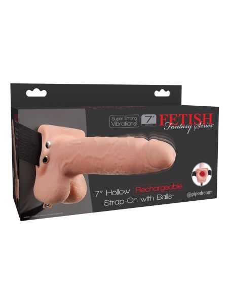 Strap-on Uprząż czarna dildo przedłużenie penisa wibracje - 2