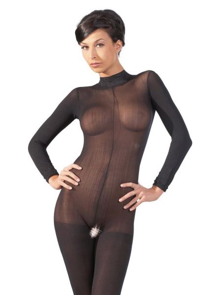 Erotyczna siateczka otwarty krok bodystocking S/M