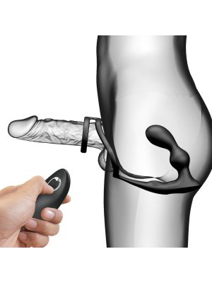 Wibrujący korek analny masażer prostaty i pierścień erekcyjny na penisa 2w1 na pilota - image 2
