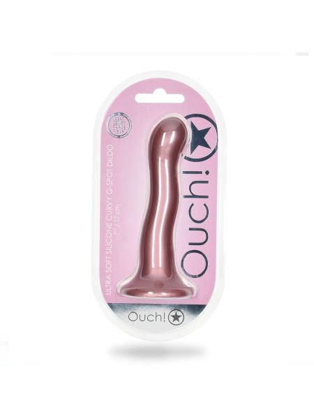 Profilowane różowe dildo do stymulacji punktu G strapon silikonowe 17 cm - 2