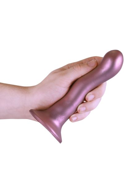 Profilowane różowe dildo do stymulacji punktu G strapon silikonowe 17 cm - 7