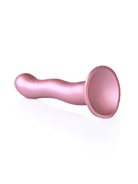 Profilowane różowe dildo do stymulacji punktu G strapon silikonowe 17 cm - 8