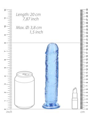 Niebieskie żelowe dildo z przyssawką waginalne i analne 20 cm - image 2