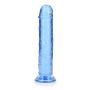 Niebieskie żelowe dildo z przyssawką waginalne i analne 22 cm - 2