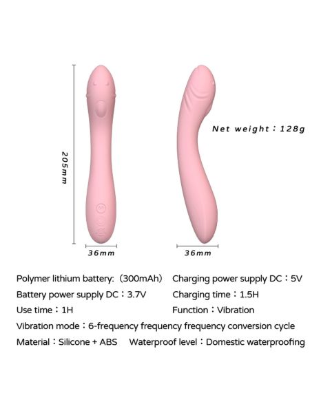 Gładki wibrator damski wodoodporny stymulacja pochwy punktu G 20,5 cm - 6
